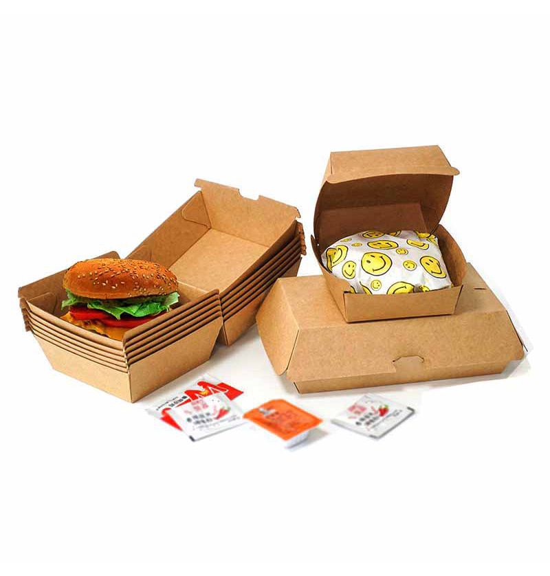 China Wholesale Disposable Takeaway Kraft Paper Box Lunch Food Container  Boxes/Hamburger Packing Carton/French Fries Packaging Box/Food Snack  Packaging Box - China Paper Box and Packaging Box price